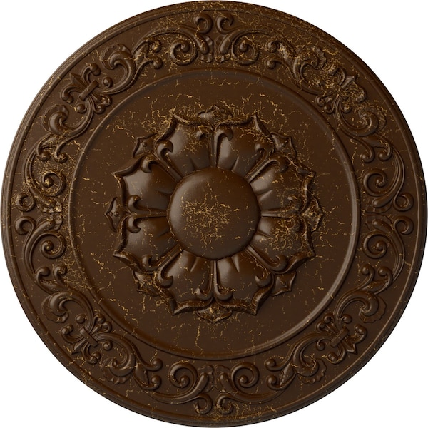 Ekena Millwork Sydney Ceiling Medallion (Fits Canopies up to 5 3/4"), 27 3/4"OD x 2"P, Root Beer Crackle CM27SYRBC - main